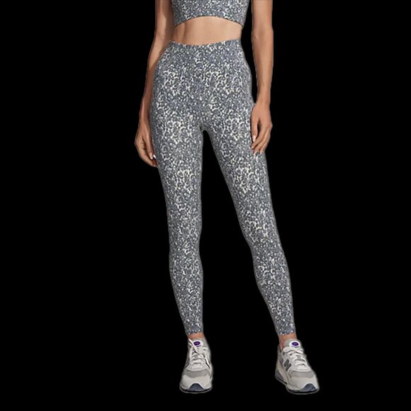 Varley Anthropologie Leggings Size XS NWT Gray Leopard Print High Rise Waist Br - Picture 1 of 5